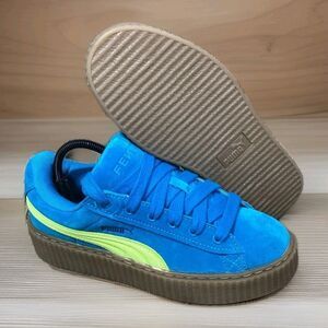 PUMA x Rihanna Fenty Creeper Phatty Suede Sneakers 399332-02 Blue Lime Women's 9